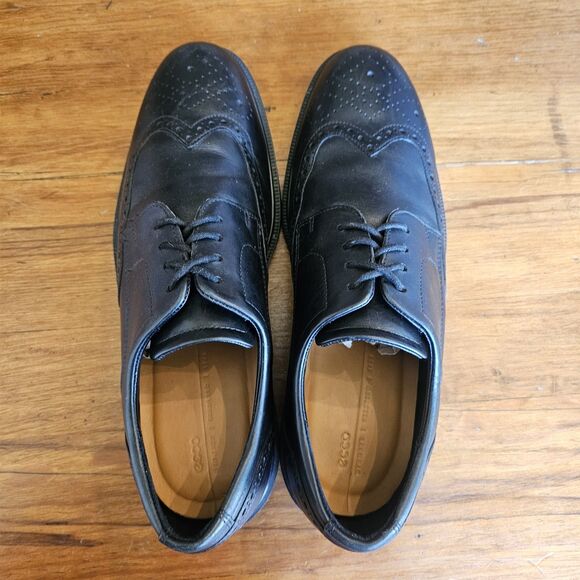 ECCO Lisbon Brogue Tie Wingtip Men’s Dress Shoe Black Size US 11 EU 45 - Picture 6 of 8